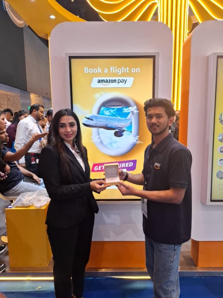 The Amazon Pay activation stand at the Global Fintech Fest