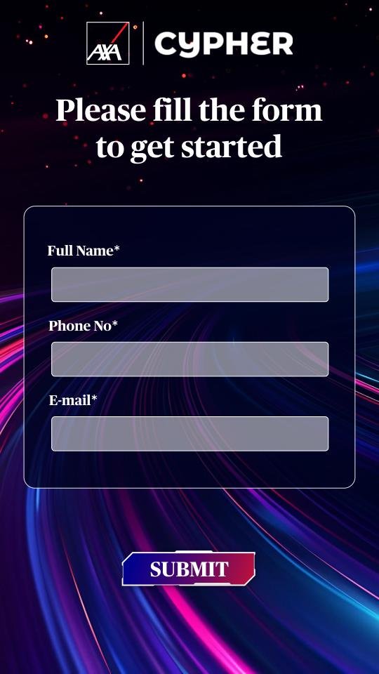 Kiosk sign-up form for name, phone and email