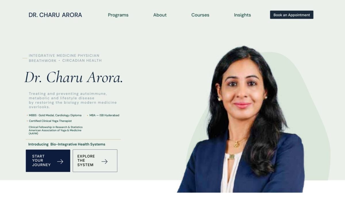 Dr. Charu Arora website homepage
