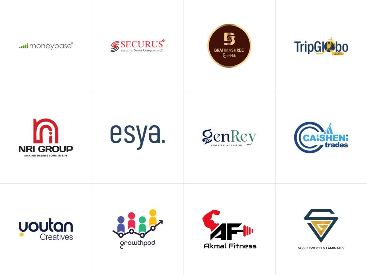 A grid of logos designed by The Grafx