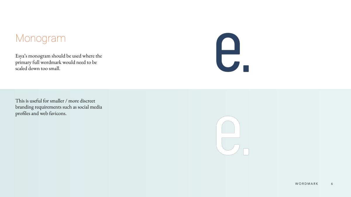Esya brand book: monogram