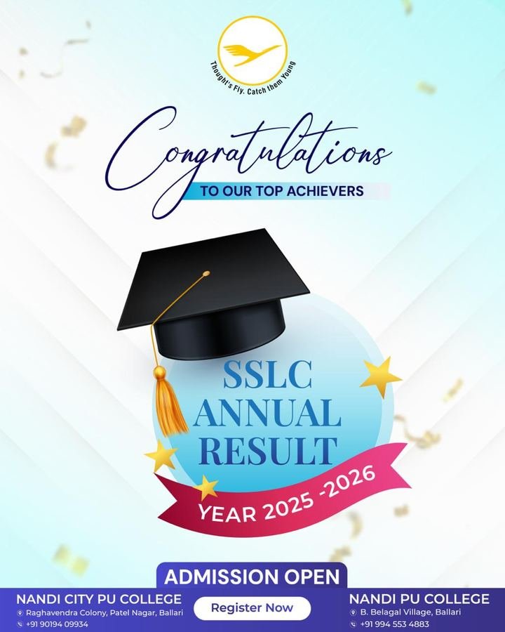 Post congratulating SSLC top achievers, with admissions open