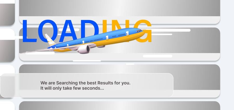 Loading screen with a plane flying through the word LOADING